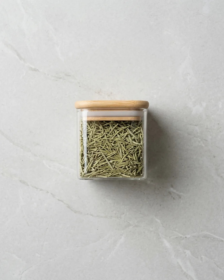 12 Potes de Vidro Quadrados com Tampas de Bambu para Temperos