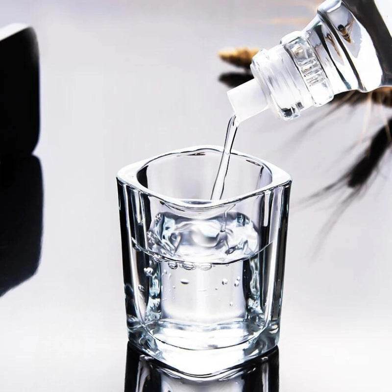 6 Copos de Whiskey Premium de Vidro Grosso Quadrado, Conjunto de Copos de Shot - Haustter - Haustter