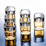 6 Copos de Whiskey Premium de Vidro Grosso Quadrado, Conjunto de Copos de Shot - Haustter - Haustter