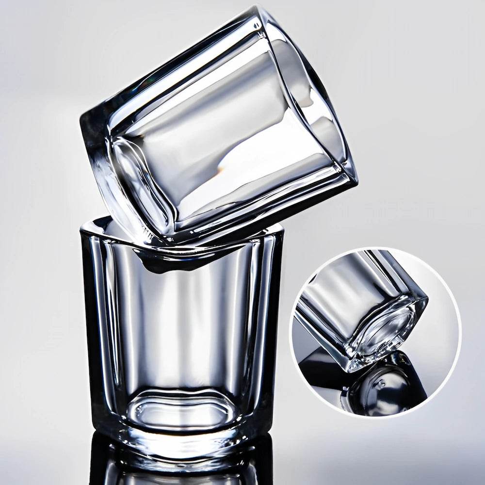 6 Copos de Whiskey Premium de Vidro Grosso Quadrado, Conjunto de Copos de Shot - Haustter - Haustter