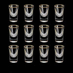 6 Copos para Bebidas Espirituosas com Borda Dourada de Luxo para Baijiu, Licor, Cachaça, Tequila e Shots - Haustter - Haustter