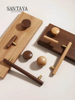 Puxador Nórdico de Madeira de Nogueira para Gavetas e Armários - Haustter - Haustter