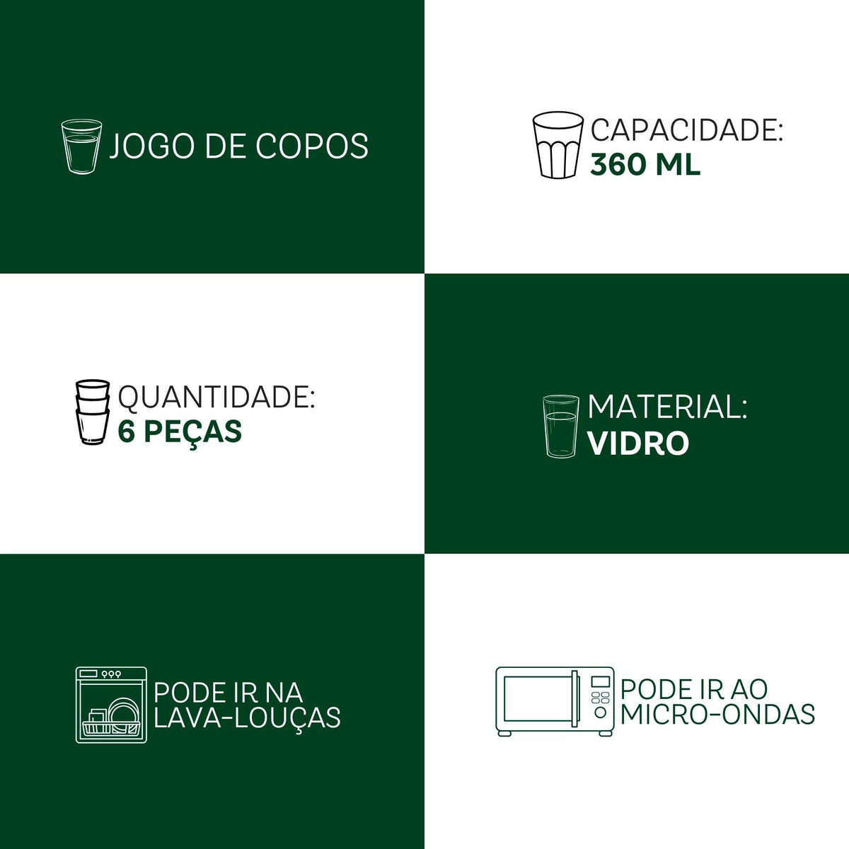 Jogo de Copos Long Drink Ópera 6 Peças 360ml | Haustter - Haustter