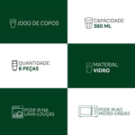 Jogo de Copos Long Drink Ópera 6 Peças 360ml | Haustter - Haustter