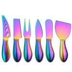 6 Facas para Queijo em Aço Inoxidável Dourado, Conjunto - Haustter - Haustter