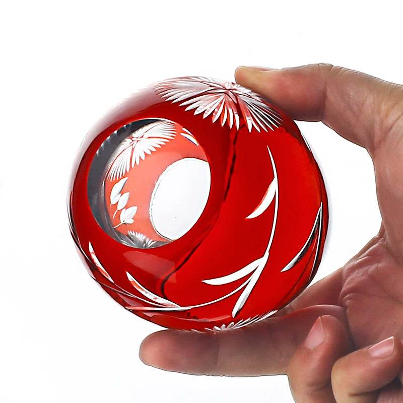 Copo de Vidro Lapidado Vermelho - Haustter - Haustter