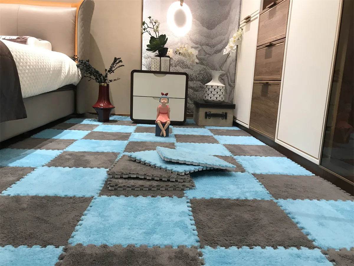 Tapete Macio de Pelúcia e Quebra-Cabeça Eva para Quarto Infantil - Haustter - Haustter