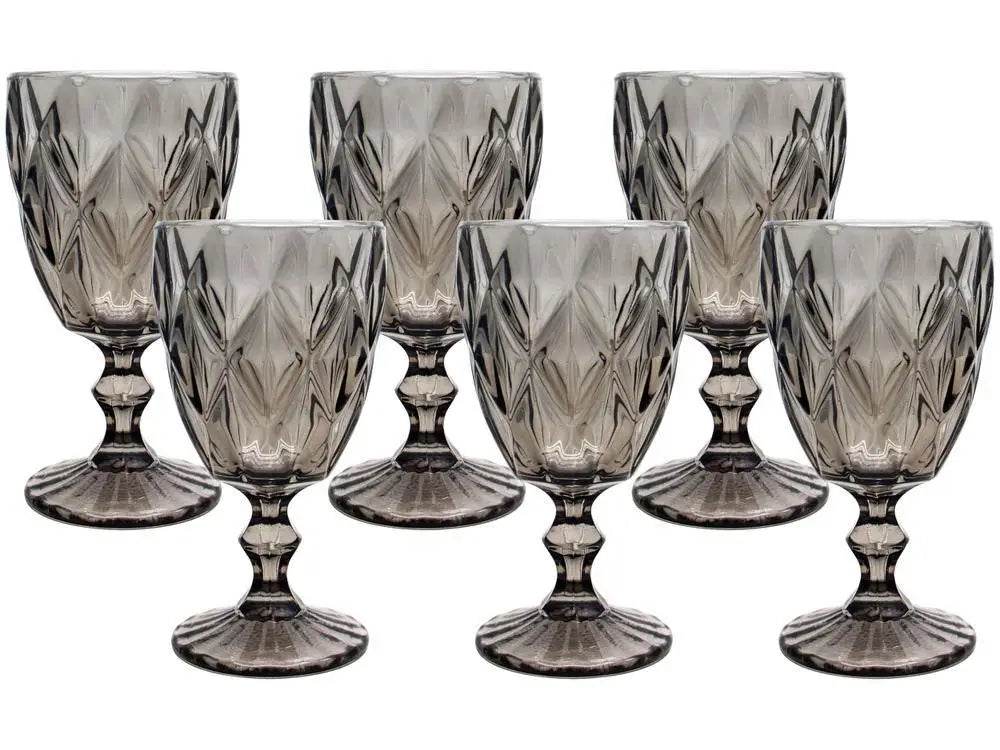 Jogo de Taças Empire Diamond 6 Peças 330ml - Mistério em Preto | Haustter - Haustter