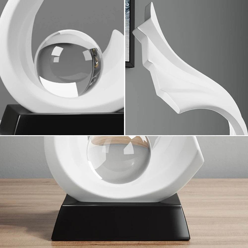 Estátua de Onda Abstrata com Bola de Cristal - Haustter - Haustter