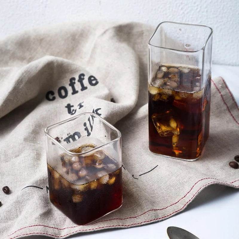 Copo Quadrado de Vidro Transparente - Haustter - Haustter