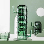 Canecas Empilháveis Estilo Nórdico, Conjunto Criativo de Copos de Vidro 3D Cacto, Copo para Água, Decoração para Casa - Haustter - Haustter