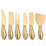 6 Facas para Queijo em Aço Inoxidável Dourado, Conjunto - Haustter - Haustter