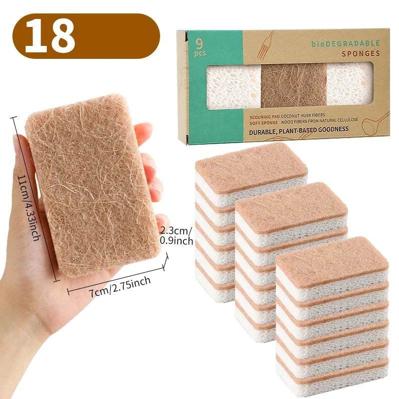 18 Esponjas de Lavar Louça Natural de Fibra de Casca de Coco - Haustter - Haustter