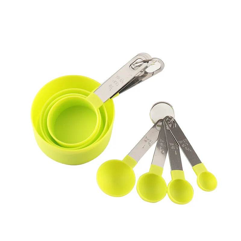 8 Medidores de Copos e Colheres para Cozinha de Inox e Silicone, Conjunto - Haustter - Haustter