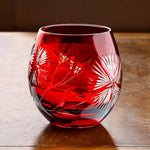 Copo de Vidro Lapidado Vermelho - Haustter - Haustter
