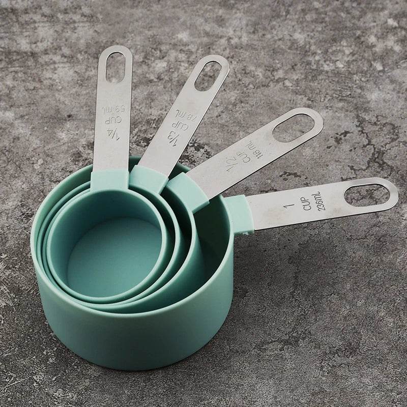 8 Medidores de Copos e Colheres para Cozinha de Inox e Silicone, Conjunto - Haustter - Haustter