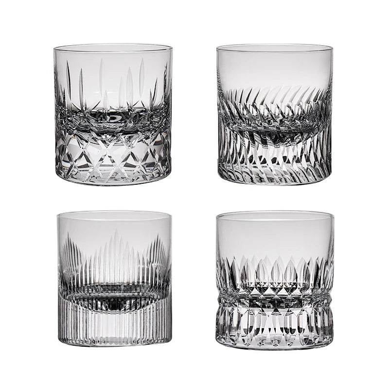 Copo de Whiskey com Entalhe Artesanal de Alto Brilho e Fundo Espesso - Haustter - Haustter