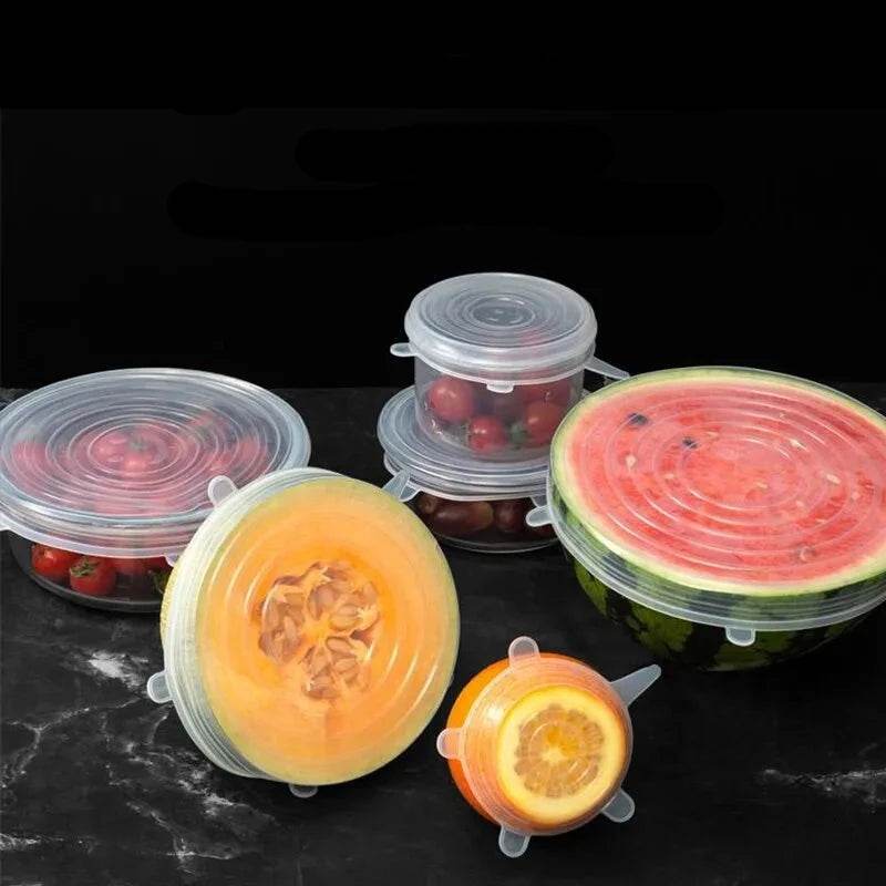 6 Tampas de Silicone Conjunto para Recipientes em Diversos Formatos - Haustter - Haustter