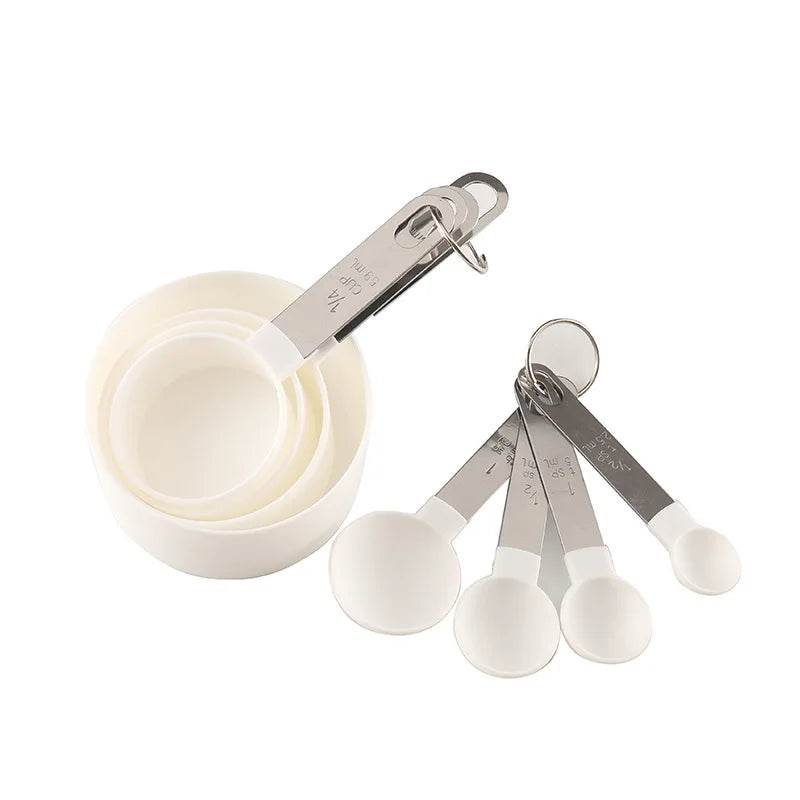 8 Medidores de Copos e Colheres para Cozinha de Inox e Silicone, Conjunto - Haustter - Haustter