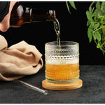 Conjunto de 6 Copos Vintage com Relevo 300ml - Haustter - Haustter