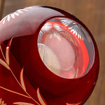 Copo de Vidro Lapidado Vermelho - Haustter - Haustter