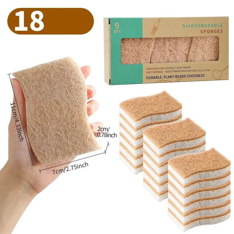 18 Esponjas de Lavar Louça Natural de Fibra de Casca de Coco - Haustter - Haustter