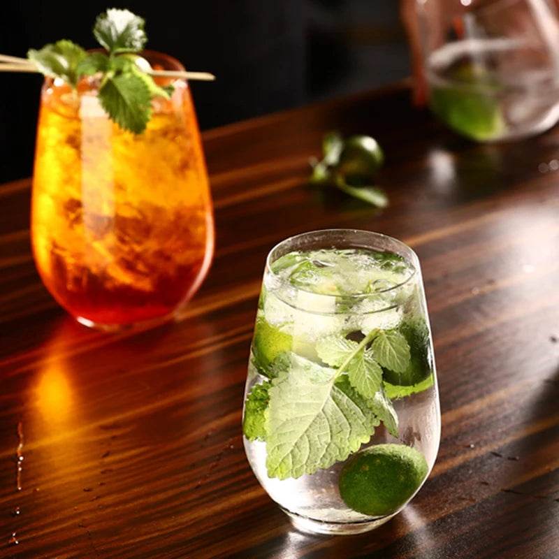 Conjunto de 2 Copos Transparentes 375ml com Formato Oval - Haustter - Haustter