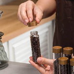 Frascos de Grãos de Café e Temperos com Estante de Nogueira - Haustter - Haustter