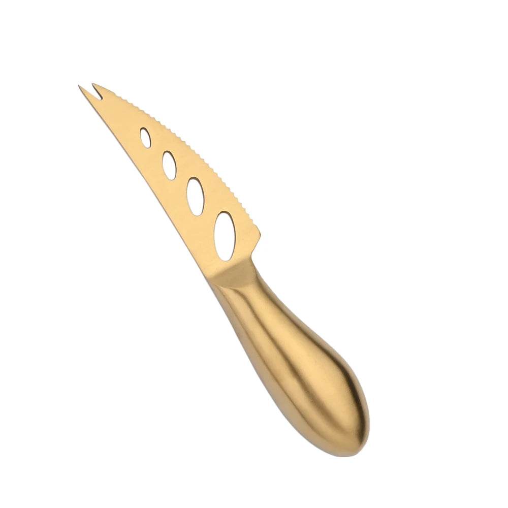 6 Facas para Queijo em Aço Inoxidável Dourado, Conjunto - Haustter - Haustter