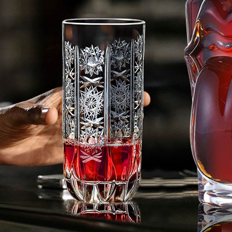 Copo de Vidro Lapidado 340ml para Suco e Coquetéis - Haustter - Haustter