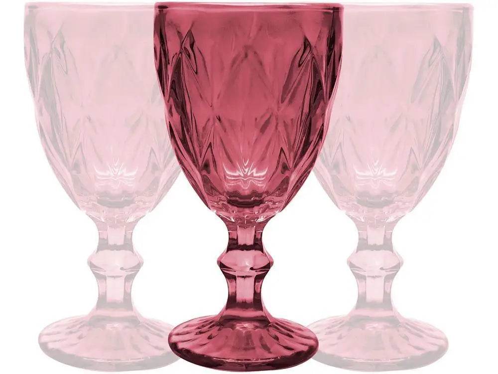 Jogo de Taças Vermelhas Diamond Empire 6 Peças 330ml - Beleza Intensa | Haustter - Haustter