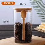 Pote de Vidro Selado com Tampa e Colher de Bambu - Haustter - Haustter