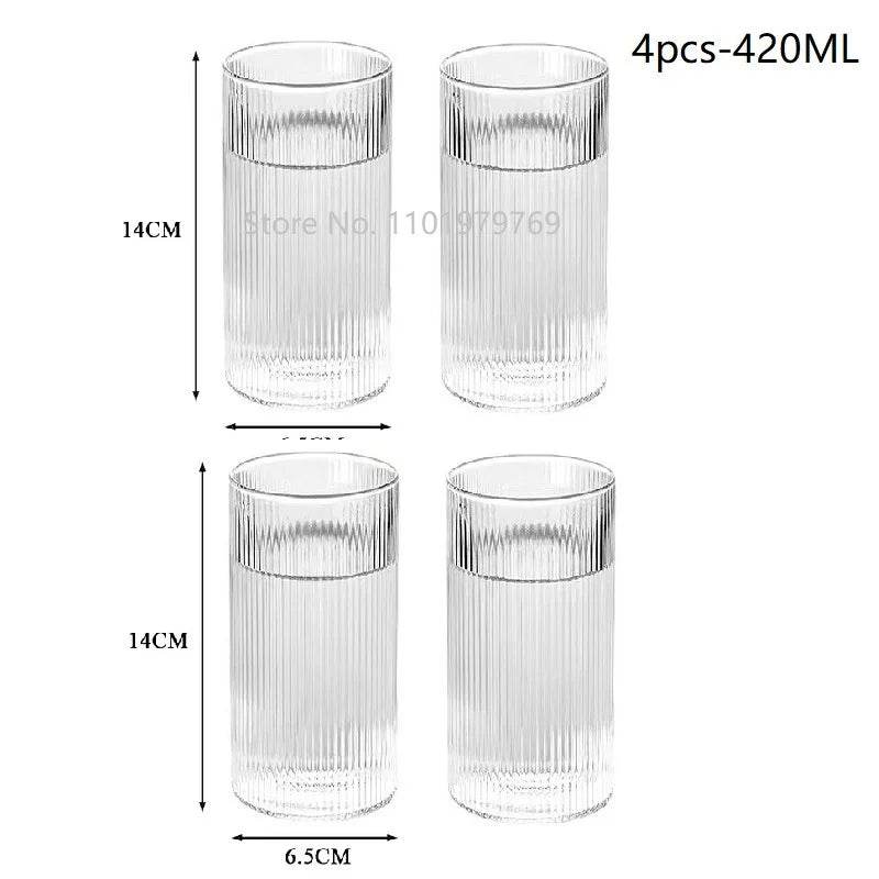 1/3/6 Copos de Vidro Japonês Listrado - Haustter - Haustter