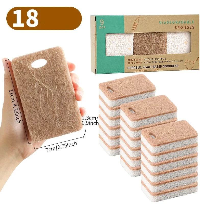 18 Esponjas de Lavar Louça Natural de Fibra de Casca de Coco - Haustter - Haustter