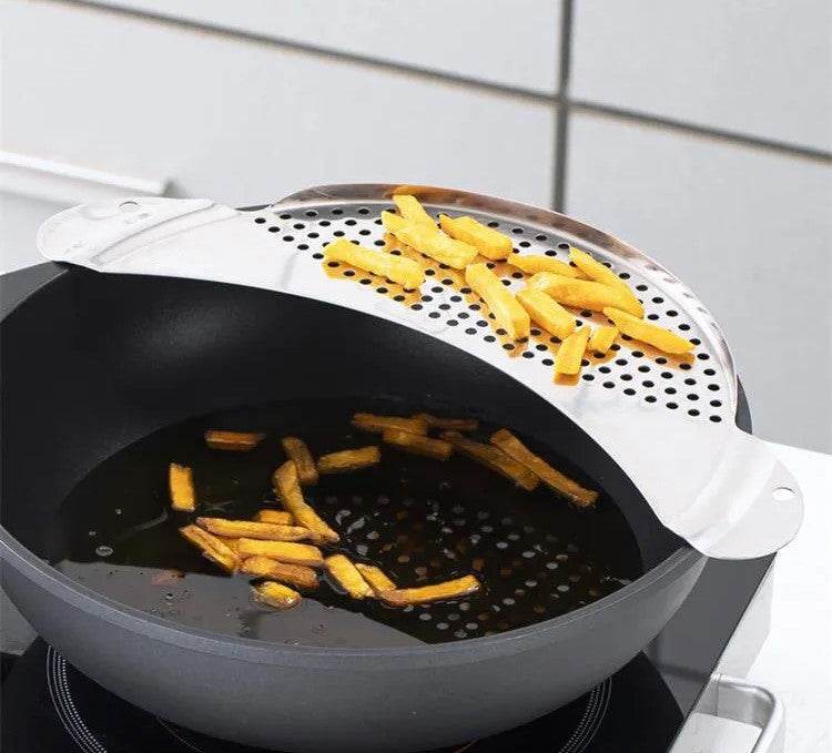 Escorredor de Água Universal em Aço Inoxidável com Alças Embutidas - Lavagem Fácil de Vegetais - Haustter - Haustter