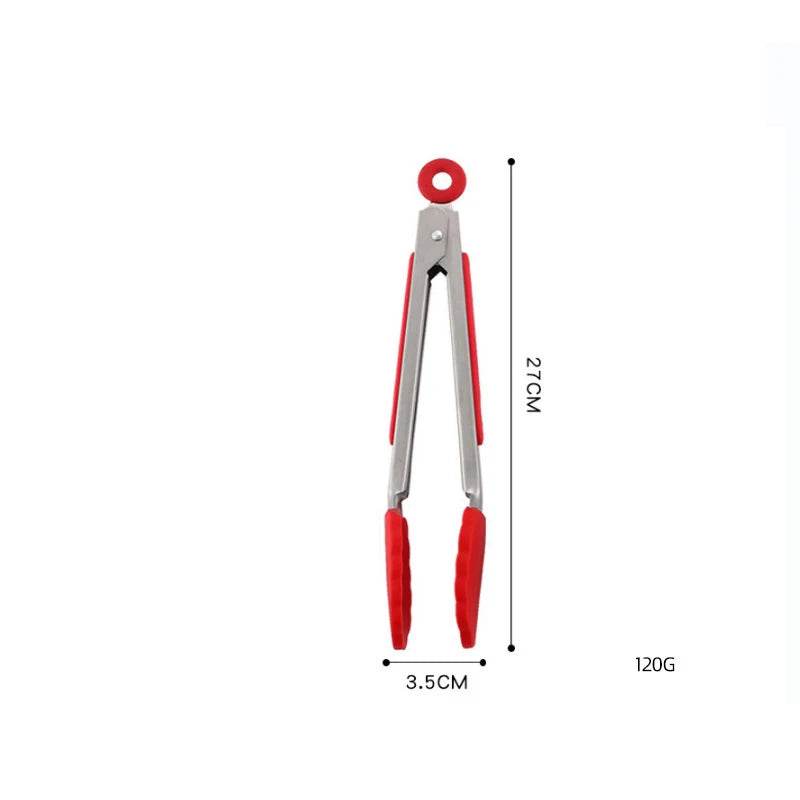 Pinça para Alimentos em Aço Inoxidável e Silicone, Acessório de Cozinha para Churrasco, Bife e Pão, Ideal para Jantares - Haustter - Haustter