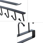 Suporte Multifuncional para Xícaras com 6 Ganchos - Preto e Branco - Prateleira Organizadora de Utensílios de Cozinha e Armário - Haustter - Haustter