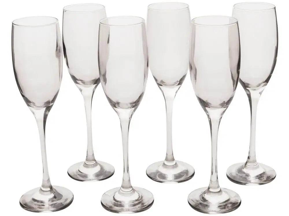 Jogo de Taças Barone Fluída 6 Peças 190ml - Champanhe com Elegância Cinza | Haustter - Haustter