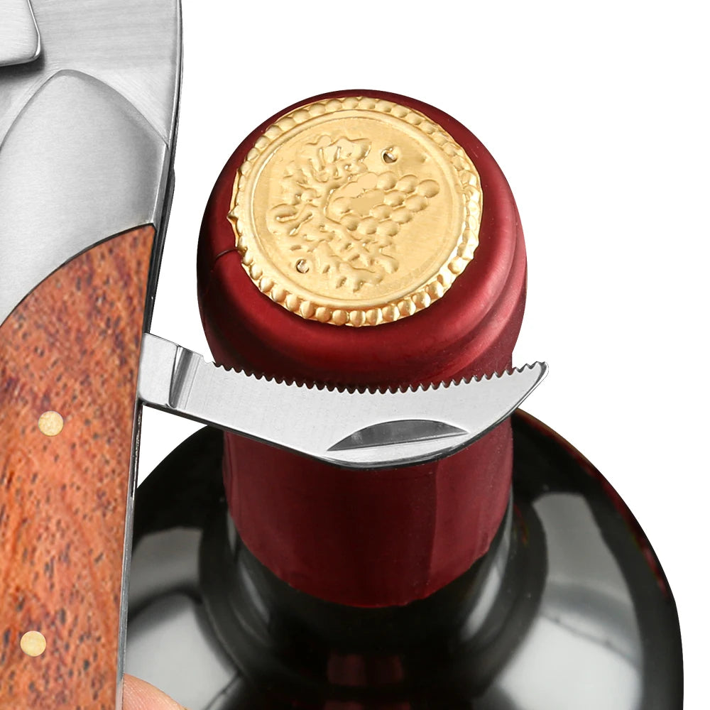 Saca-Rolhas Sommelier Tubarão em Aço Inox com Cabo de Madeira | Haustter