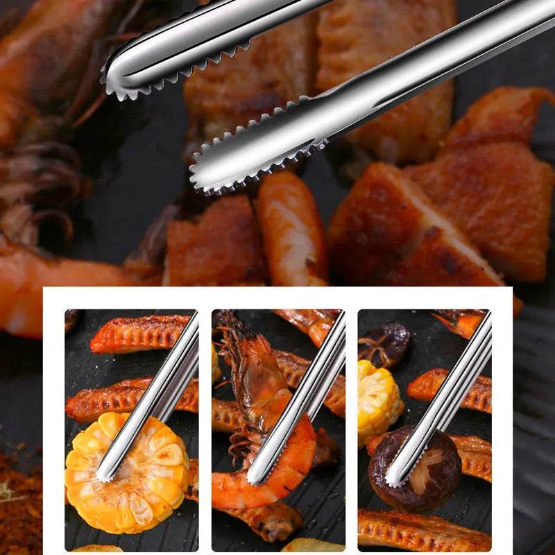 Pinça para Churrasco em Aço Inoxidável, Pinça para Alimentos, Pinça para Bife e Pão, Utensílios de Cozinha para Jantares - Haustter - Haustter