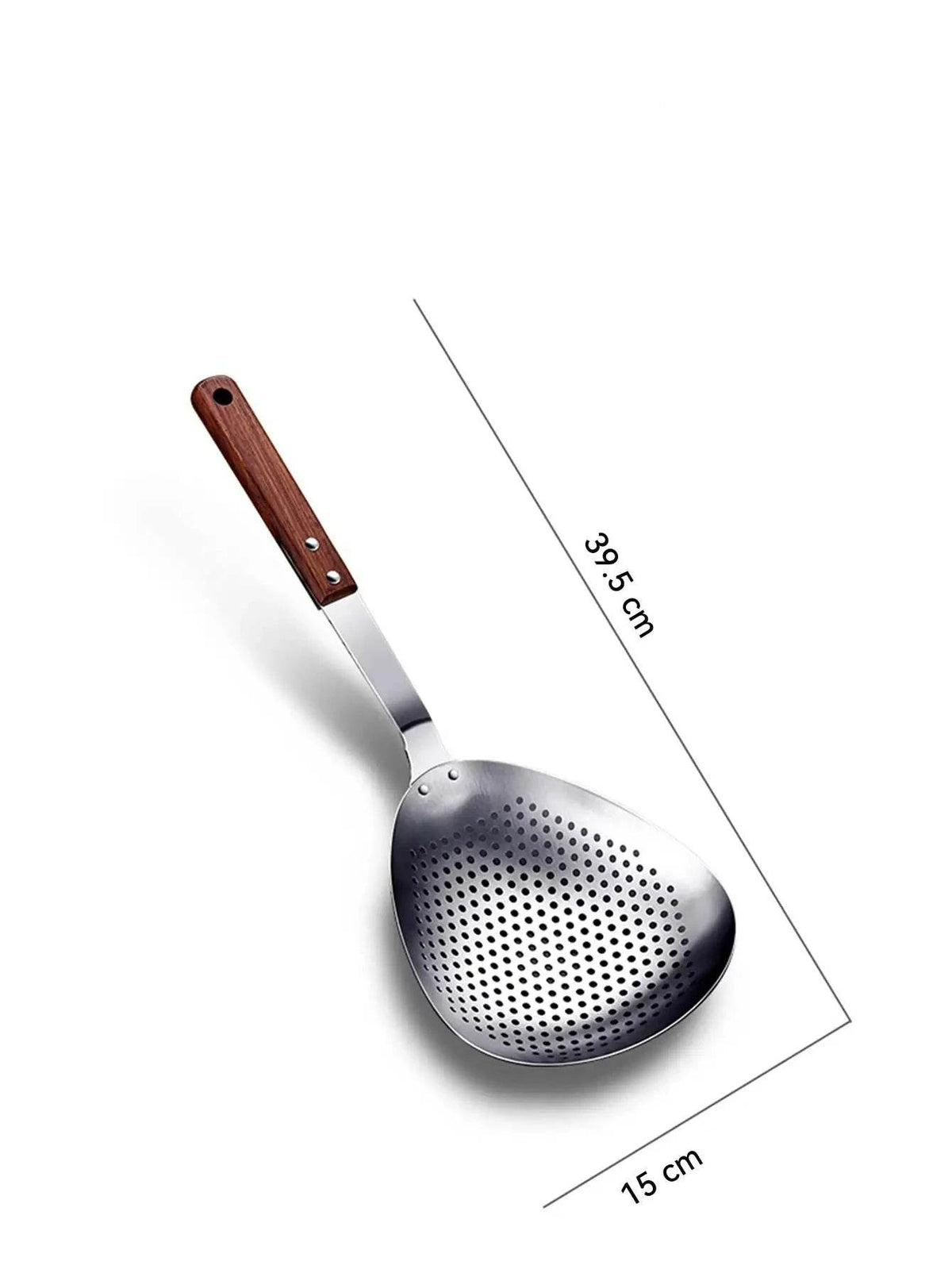 Escumadeira de Aço Inoxidável com Cabo de Madeira - Haustter - Haustter