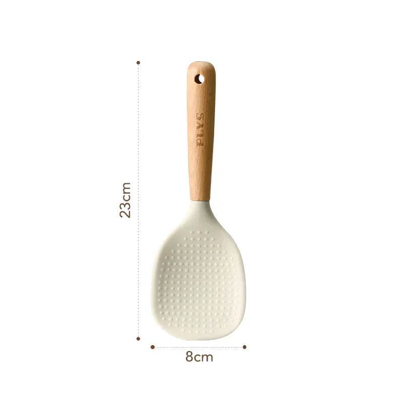 Conjunto de Utensílios de Silicone com Cabo de Madeira - Haustter - Haustter