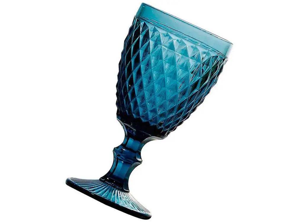 Jogo de Taças Azuis Bico de Jaca Empire 6 Peças 330ml - Sofisticação em Vidro | Haustter - Haustter