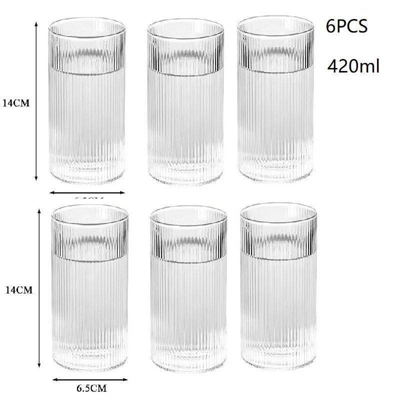 1/3/6 Copos de Vidro Japonês Listrado - Haustter - Haustter