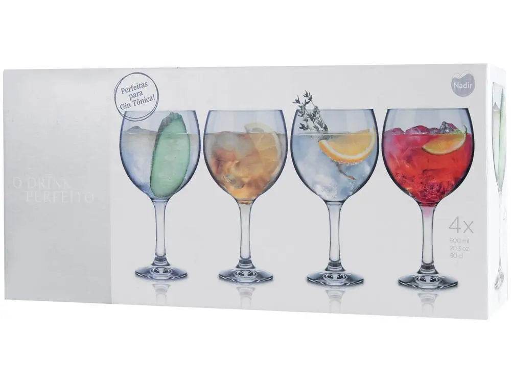 Jogo de Taças para Gin 4 Peças 600ml - Resistência e Glamour em Vidro | Haustter - Haustter