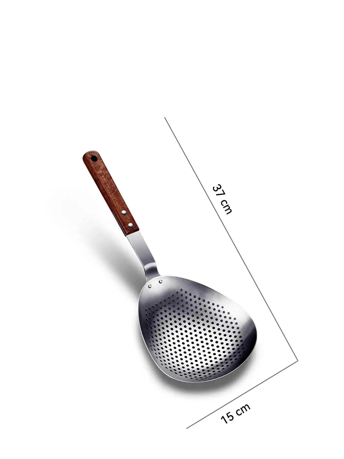 Escumadeira de Aço Inoxidável com Cabo de Madeira - Haustter - Haustter