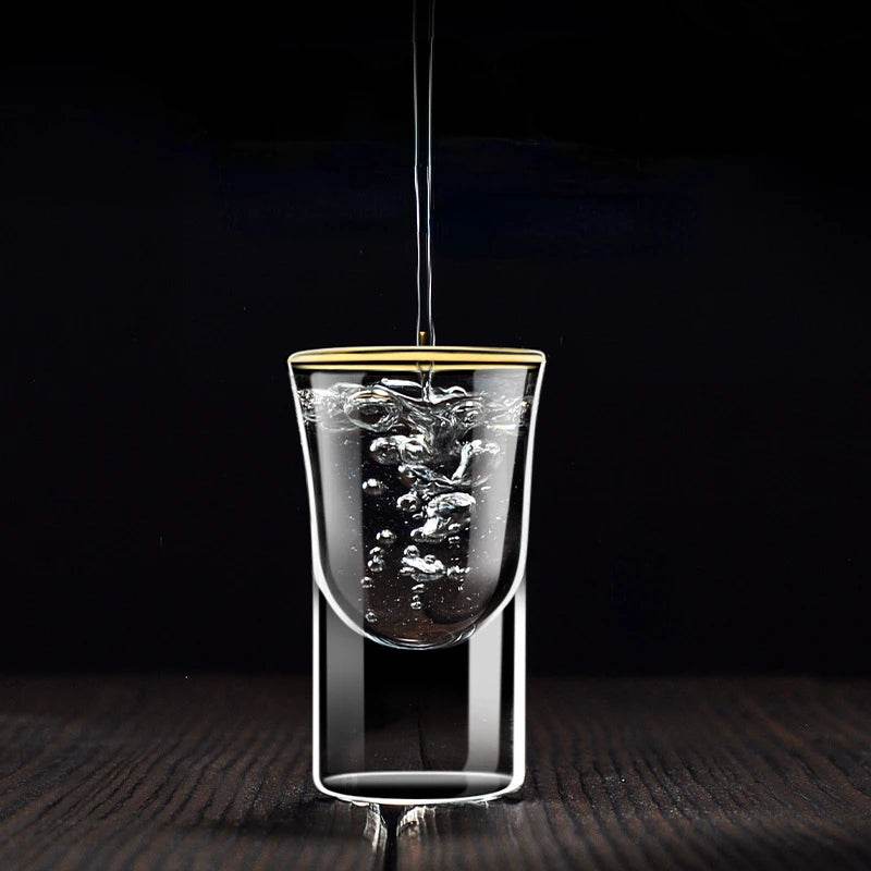 6 Copos para Bebidas Espirituosas com Borda Dourada de Luxo para Baijiu, Licor, Cachaça, Tequila e Shots - Haustter - Haustter