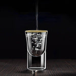 6 Copos para Bebidas Espirituosas com Borda Dourada de Luxo para Baijiu, Licor, Cachaça, Tequila e Shots - Haustter - Haustter