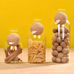 Pote de Vidro com Tampa de Cortiça em Bola, Recipiente Transparente de Armazenamento para Casa - Haustter - Haustter