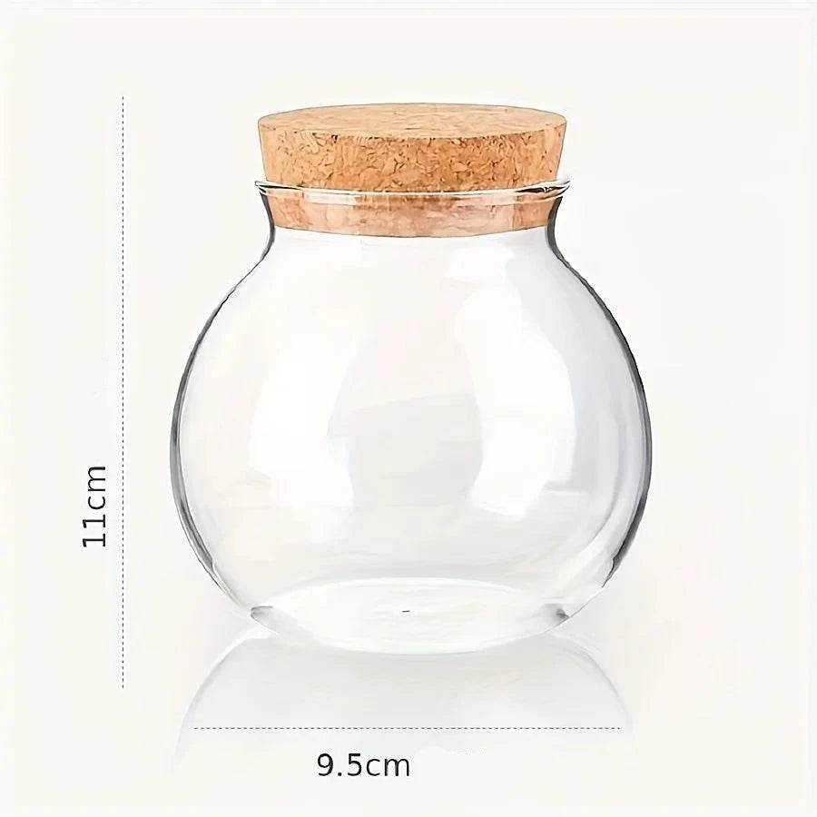 Recipiente de Vidro Esférico 500ML com Tampa de Cortiça - Haustter - Haustter